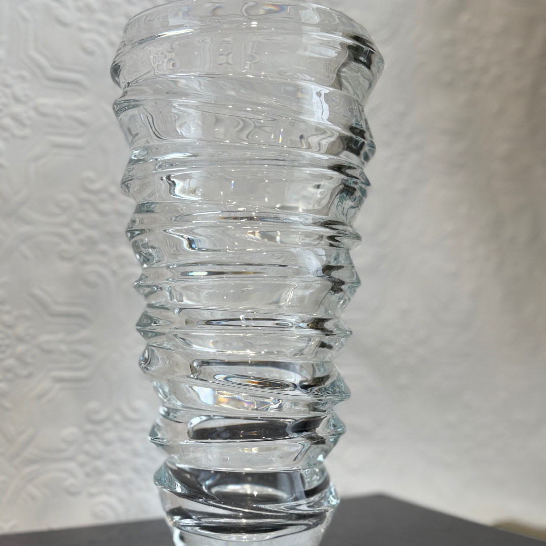Abstract Vintage Tall Crystal Vase "Slice" By Nachtmann, Fine Bavarian Crystal | Haus of Bazar | Sydney