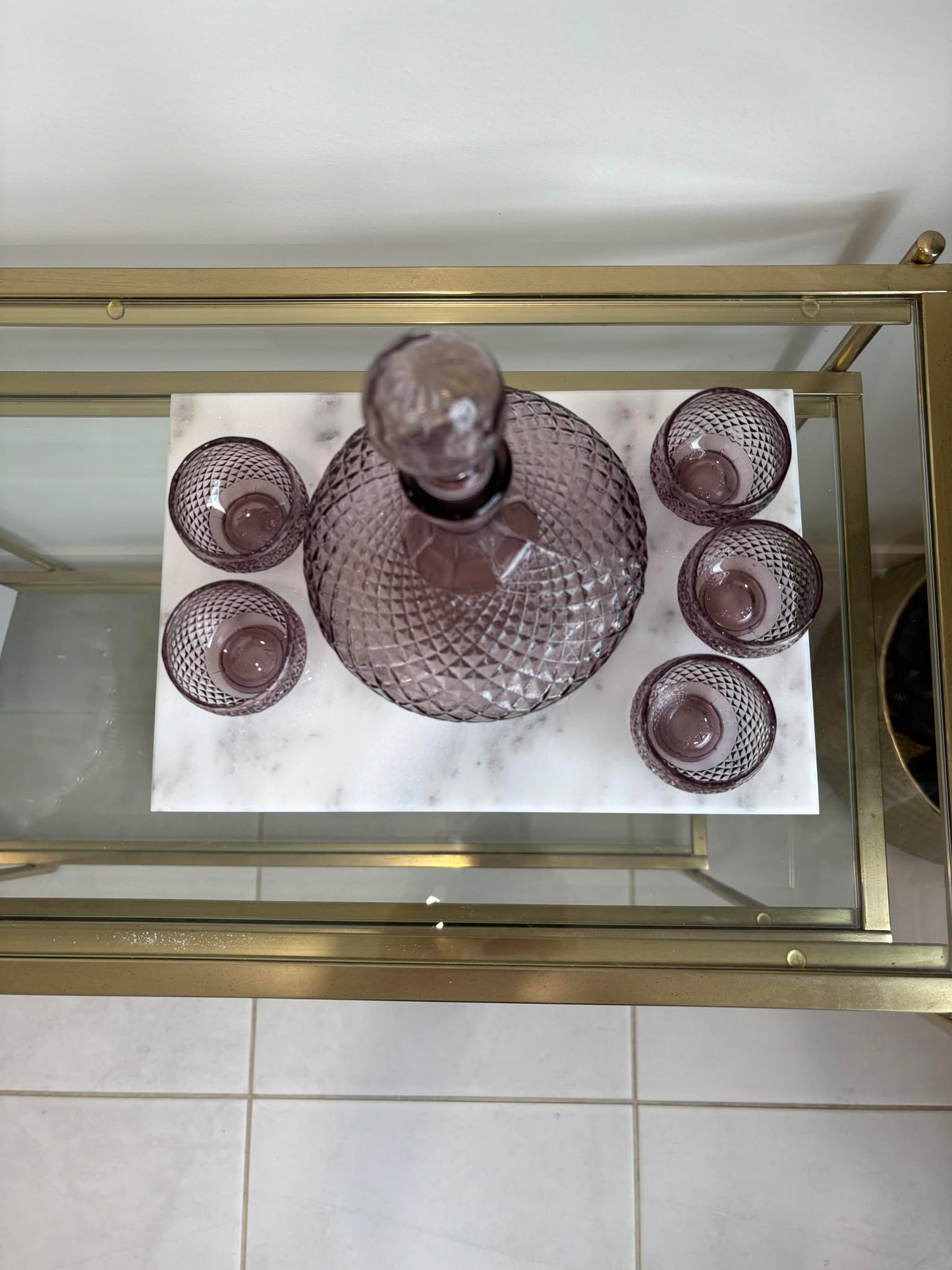 Amethyst genie bottle | decanter & glasses - Made in Italy | Haus of Bazar | Sydney