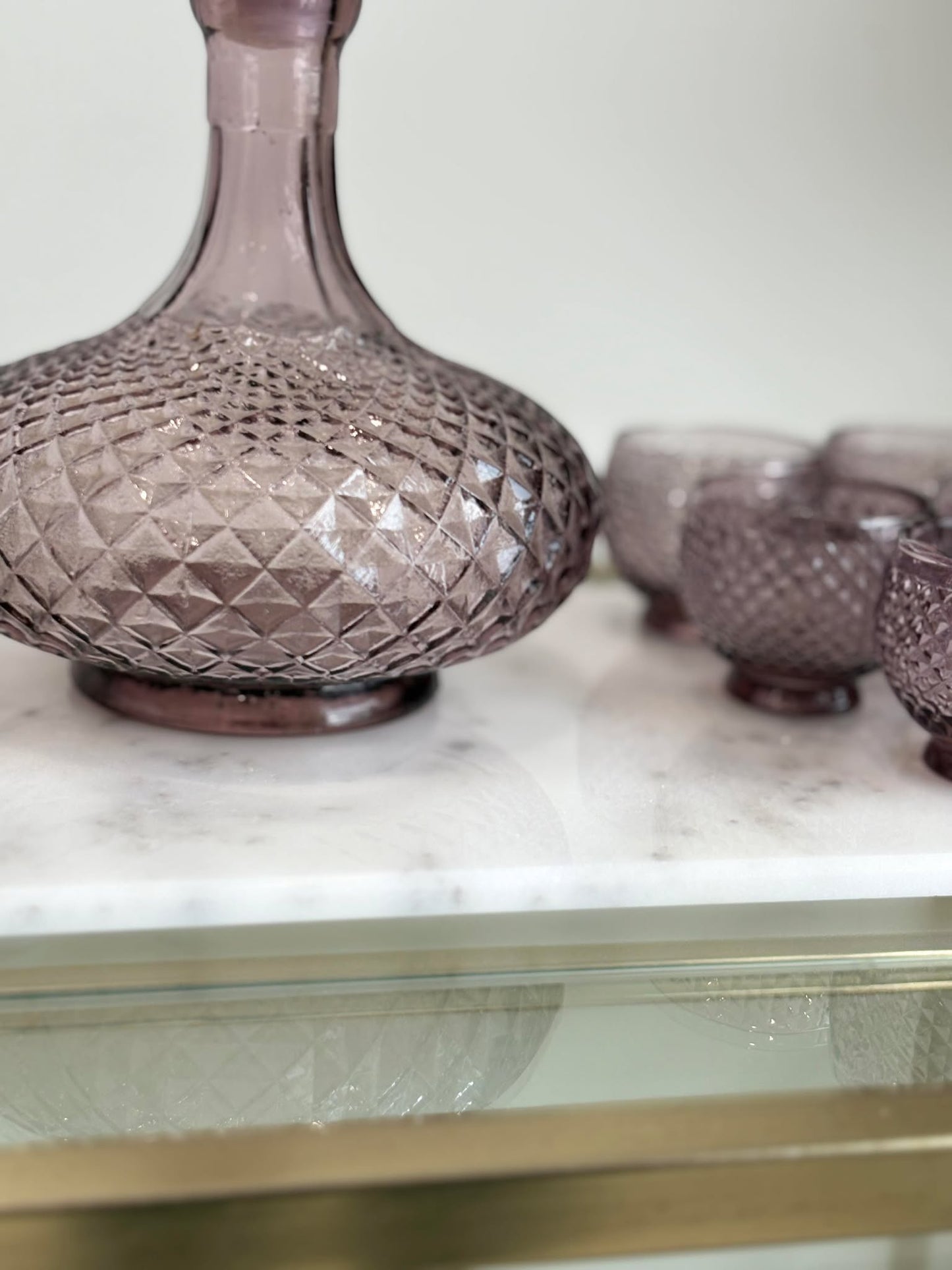 Amethyst genie bottle | decanter & glasses - Made in Italy | Haus of Bazar | Sydney