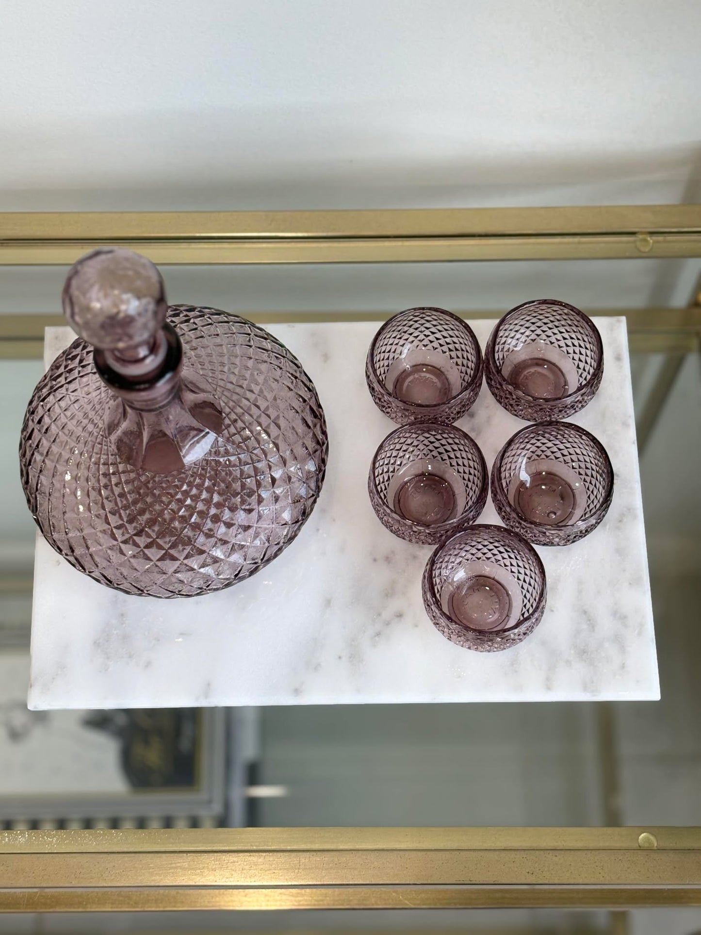 Amethyst genie bottle | decanter & glasses - Made in Italy | Haus of Bazar | Sydney