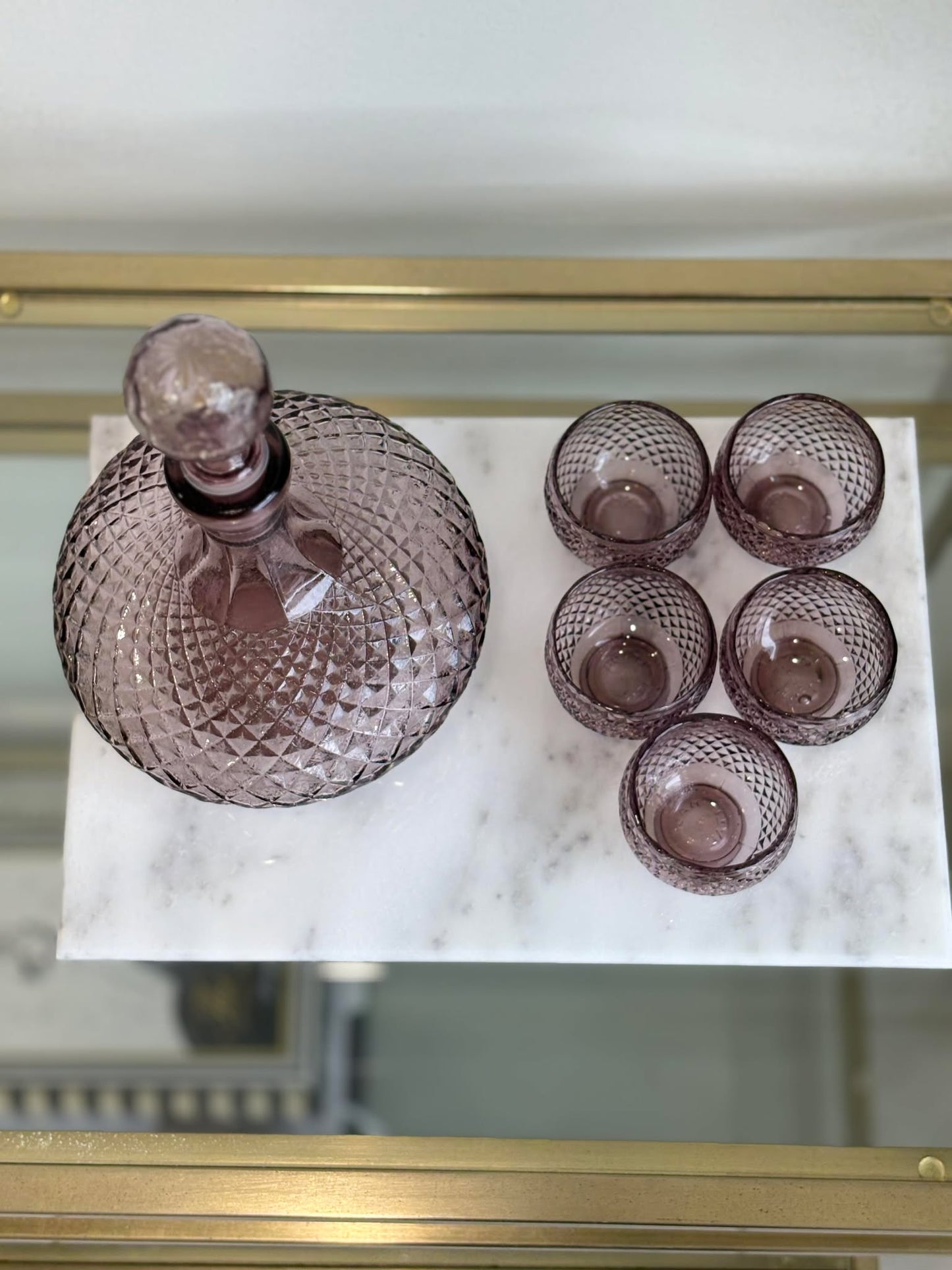 Amethyst genie bottle | decanter & glasses - Made in Italy | Haus of Bazar | Sydney
