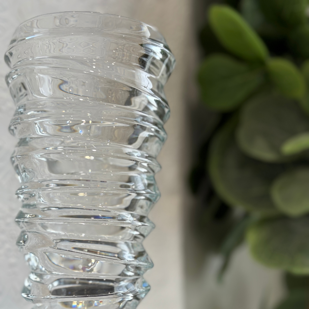 Abstract Vintage Tall Crystal Vase "Slice" By Nachtmann, Fine Bavarian Crystal | Haus of Bazar | Sydney