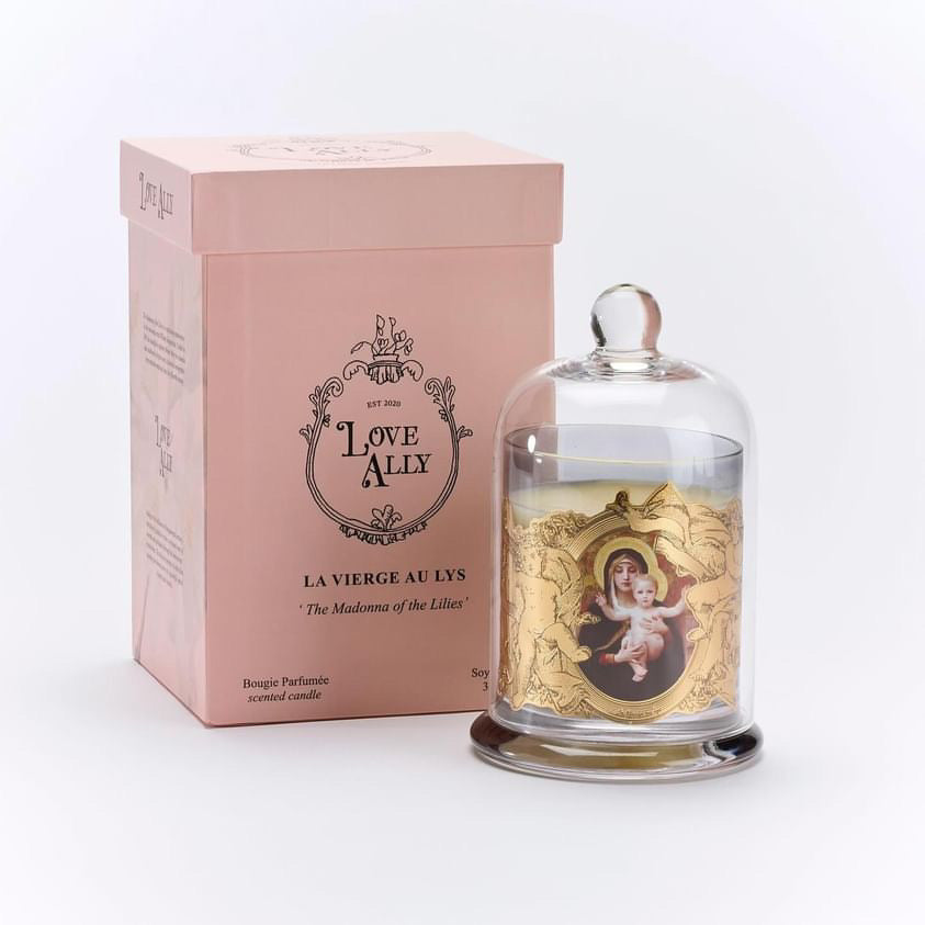 LA VIERGE AU LYS ‘The Madonna of the Lilies’ Maddonna candle & Cloche | Haus of Bazar | Sydney Homewares