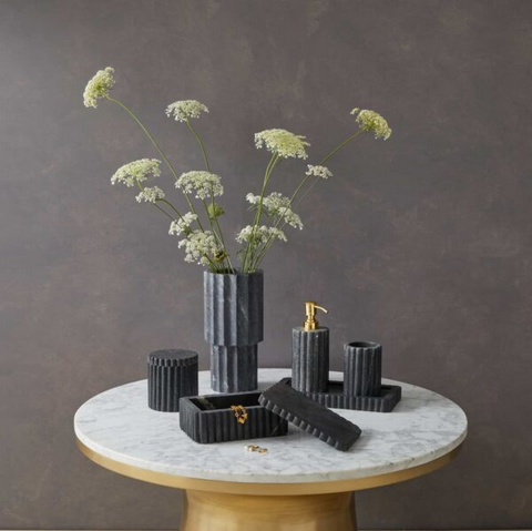 Black marble Turner Vase | Haus of Bazar | Sydney