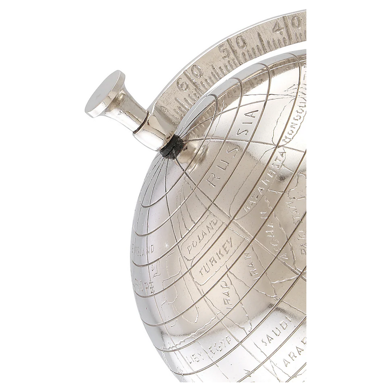 Decorative large silver world globe | 50cm