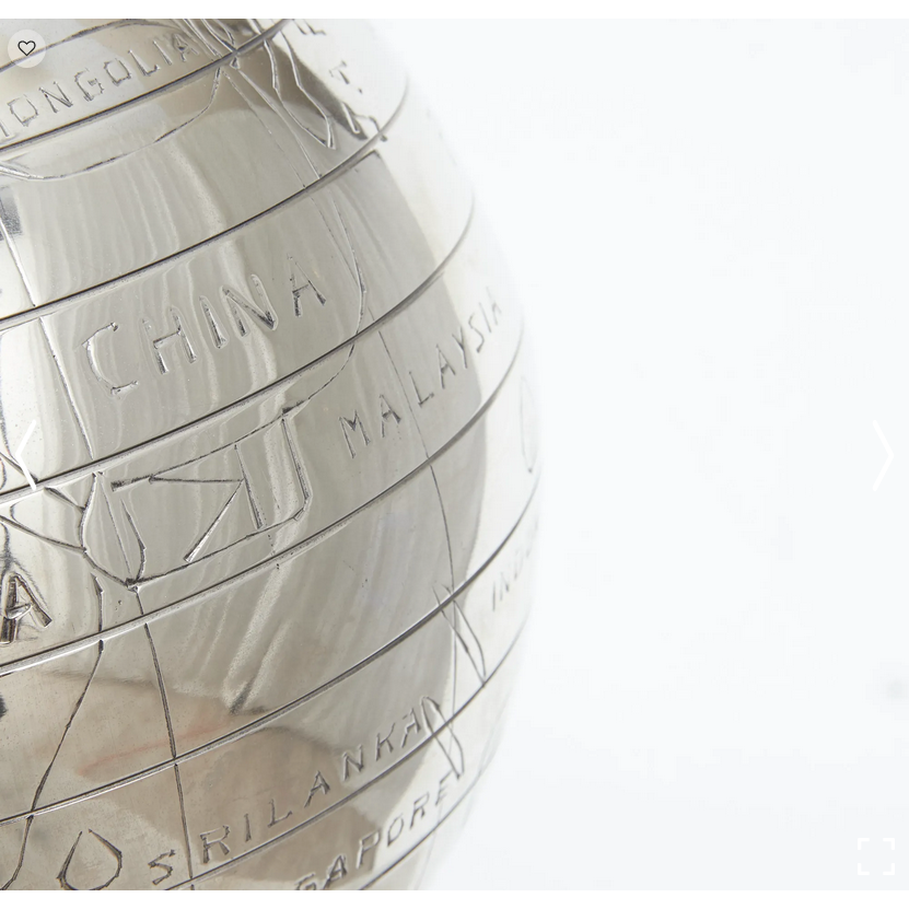 Decorative large silver world globe | 50cm