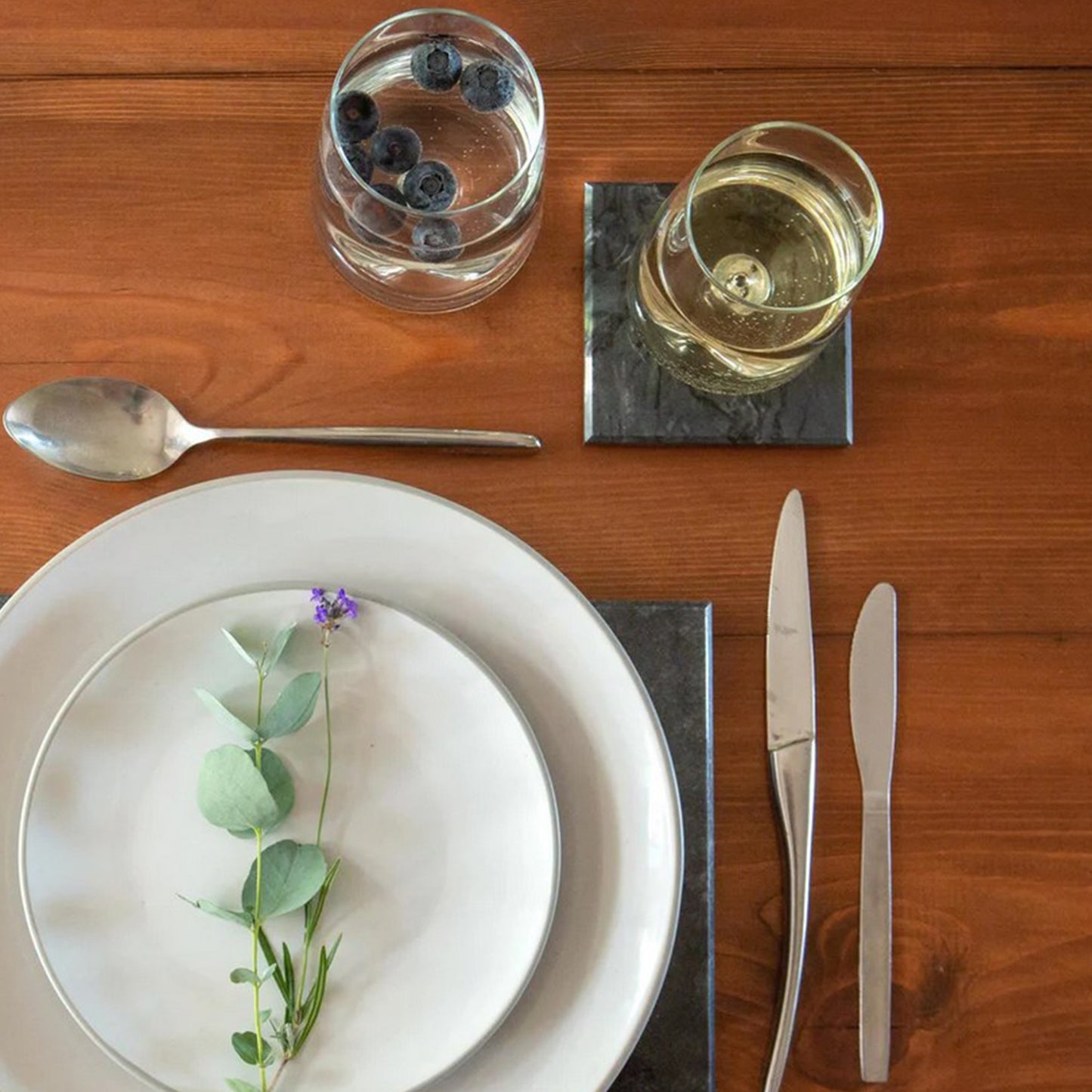 Square Black marble coaster set of 4 | Haus of Bazar | Sydney