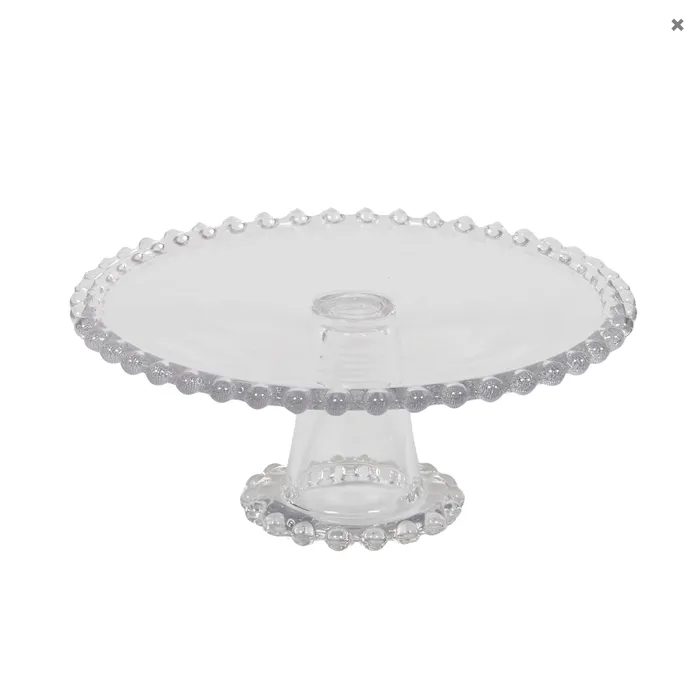 Maya Glass Footed Plate 28x11.5cm Clear | Haus of Bazar | Sydney