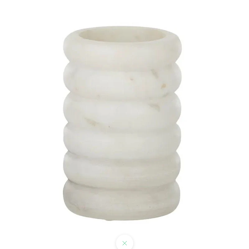Pucker Marble Vase 10x15cm White | Haus of Bazar | Sydney