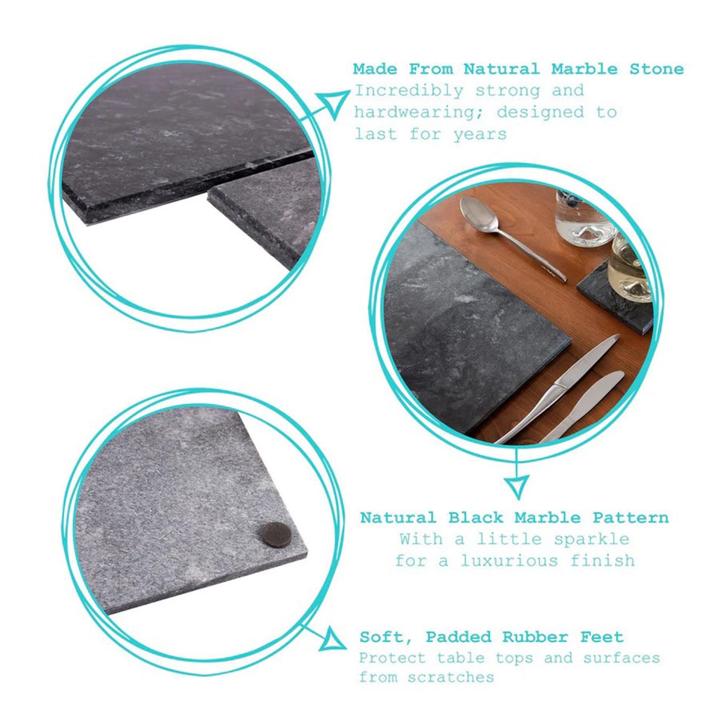 Black rectangle chopping board/ marble tray/ marble platter/ marble placemat | Haus of Bazar | Sydney