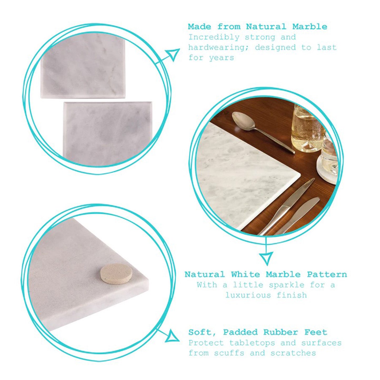 Grey and white rectangle chopping board/ marble tray/ marble platter/ marble placemat | Haus of Bazar | Sydney