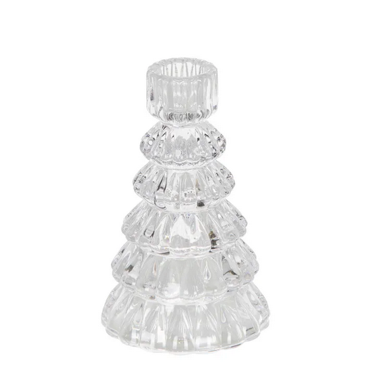Christmas tree glass candle holder