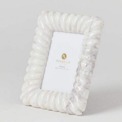 Tresser 4 x 6″ Photo Frame white marble Haus of Bazar Sydney