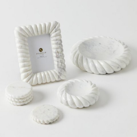 Tresser 4 x 6″ Photo Frame white marble Haus of Bazar Sydney