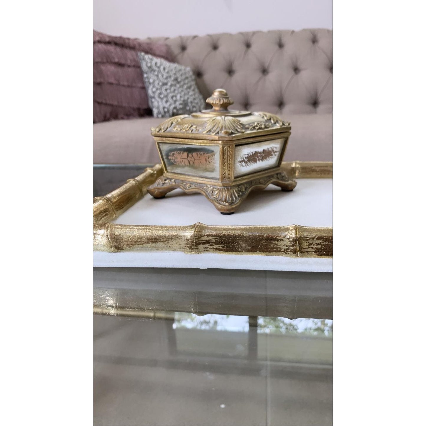 Gold Vintage/Antique Style Trinket/Jewellery Box | Gold Jewellery Box | Antique Jewellery Box | Haus Of Bazar | Sydney
