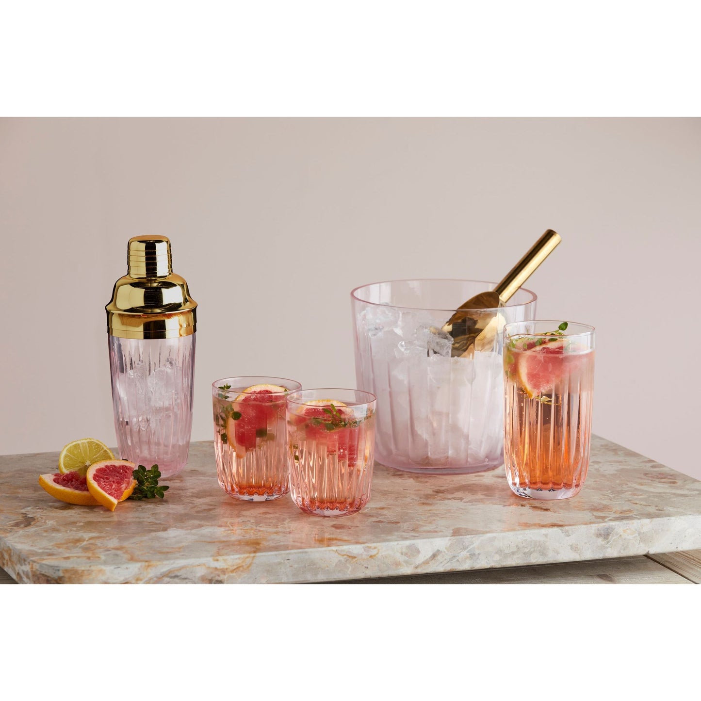 Taste Opaline Mixing Jug with Stirrer Pink/Gold | Pink Glass Jug With Gold Stirrer | Taste Opaline Cocktail Set | Haus Of Bazar | Sydney
