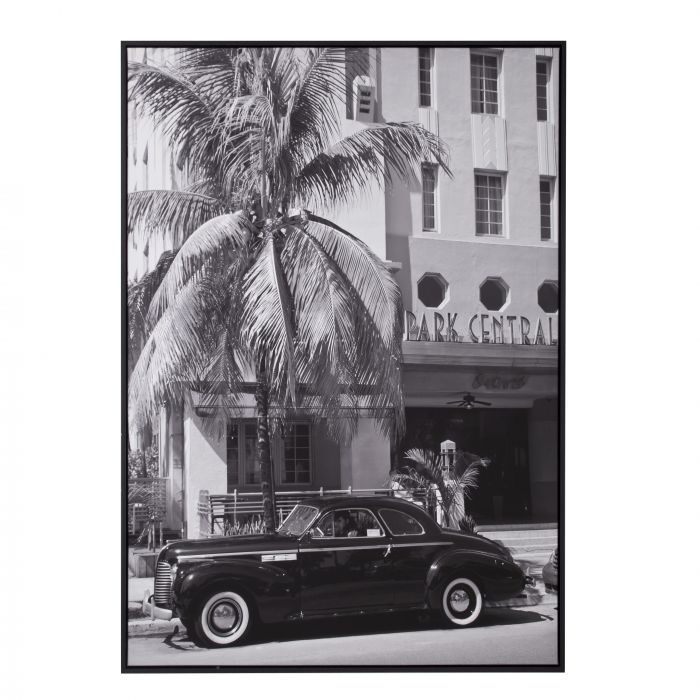 Amalfi Park Central Wall Decor | Wall Art Black and White City Street | Black Car Classic Artwork | Haus Of Bazar | Sydney