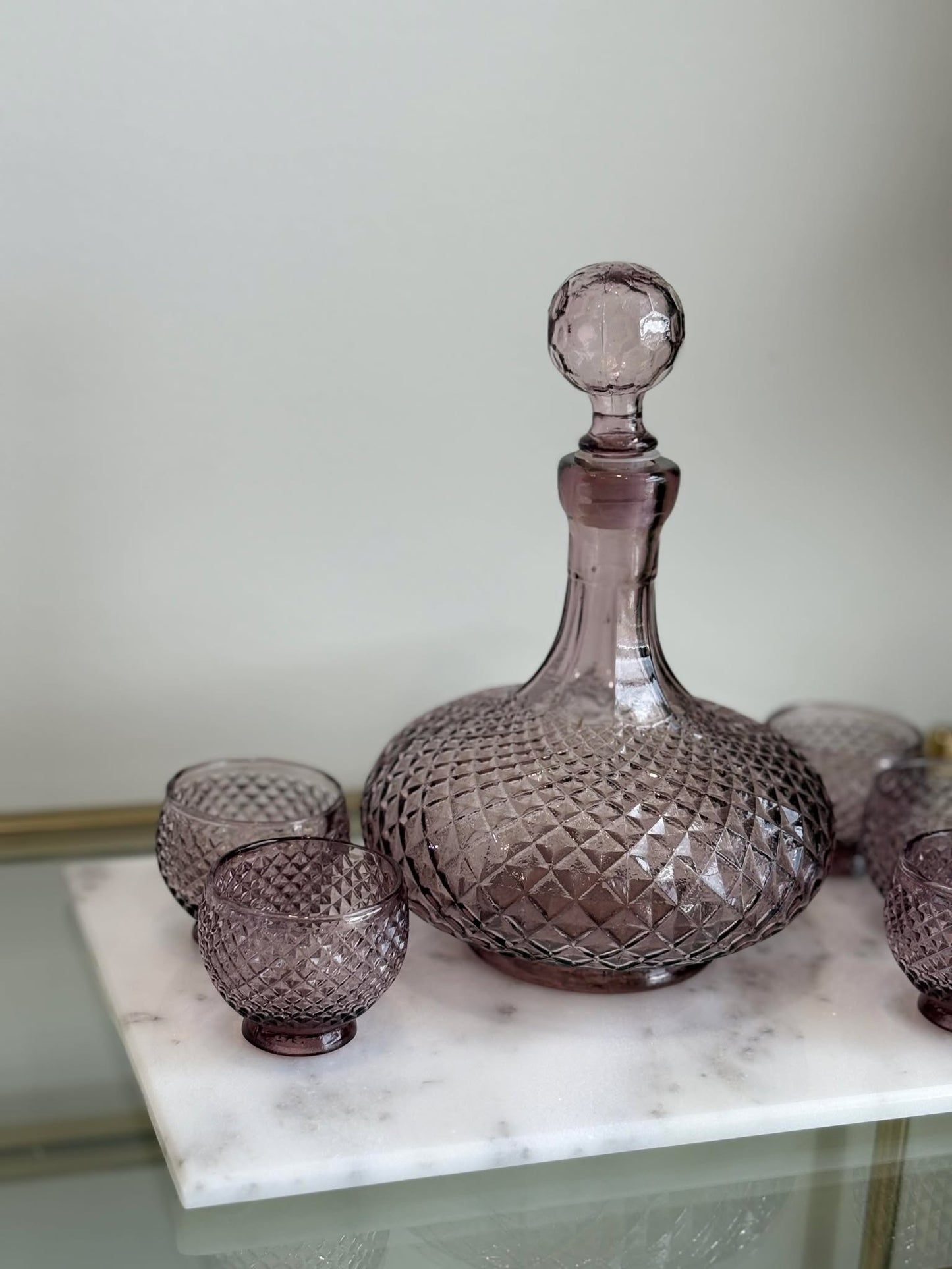 Amethyst genie bottle | decanter & glasses - Made in Italy |  Haus of Bazar | Sydney 