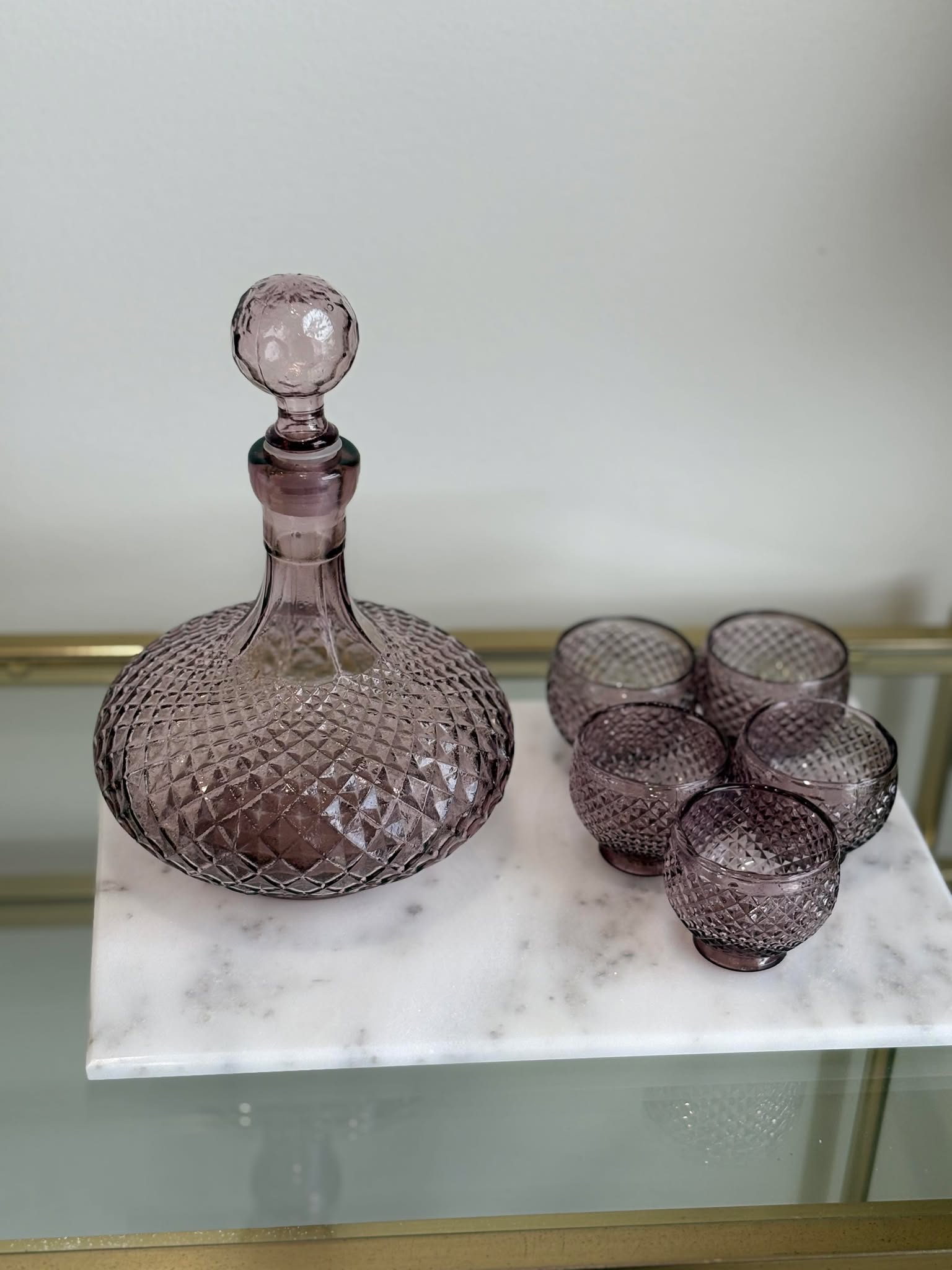 Amethyst genie bottle | decanter & glasses - Made in Italy |  Haus of Bazar | Sydney 