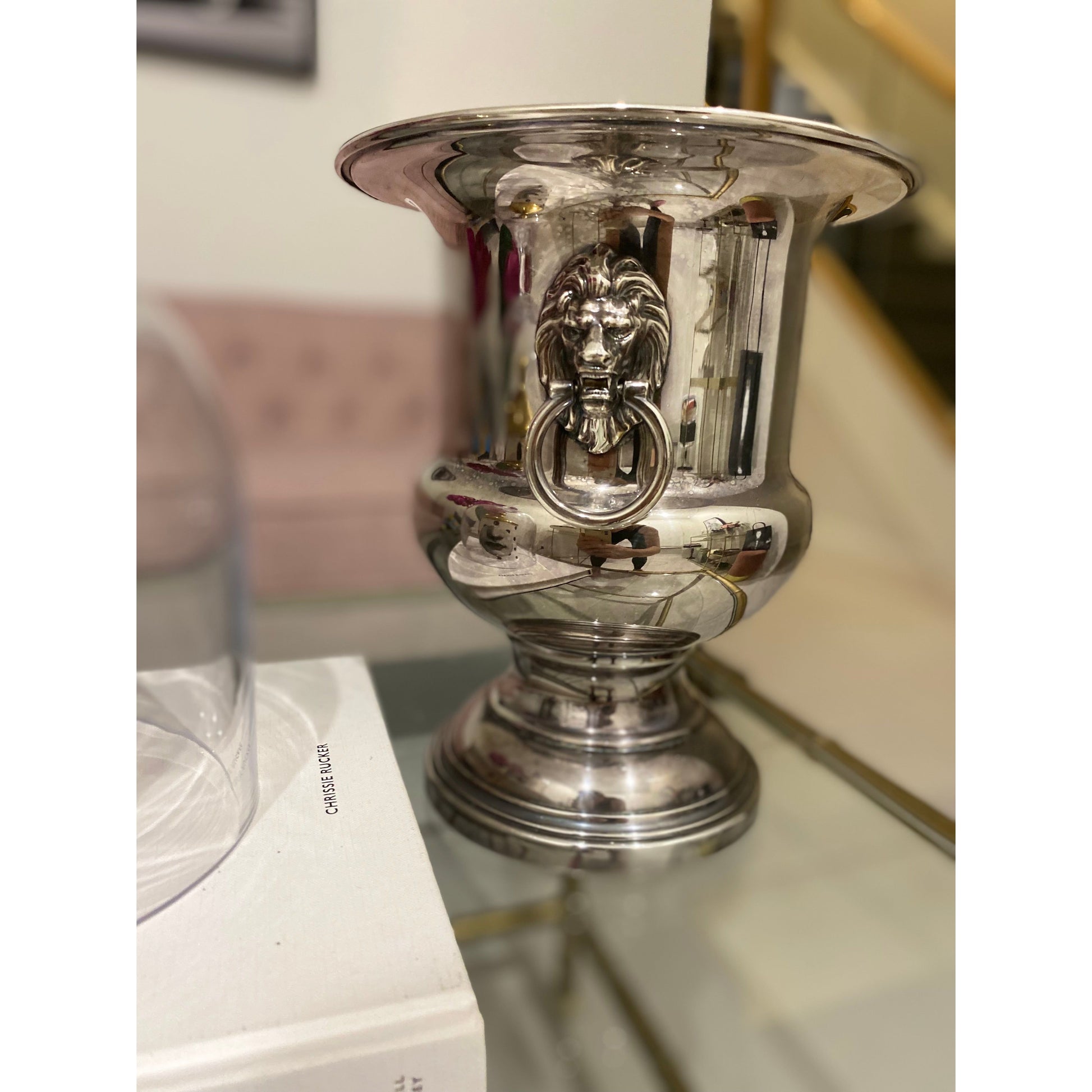 Vintage Lion Head Silver Champagne Bucket Wallace | Haus of Bazar | Sydney 