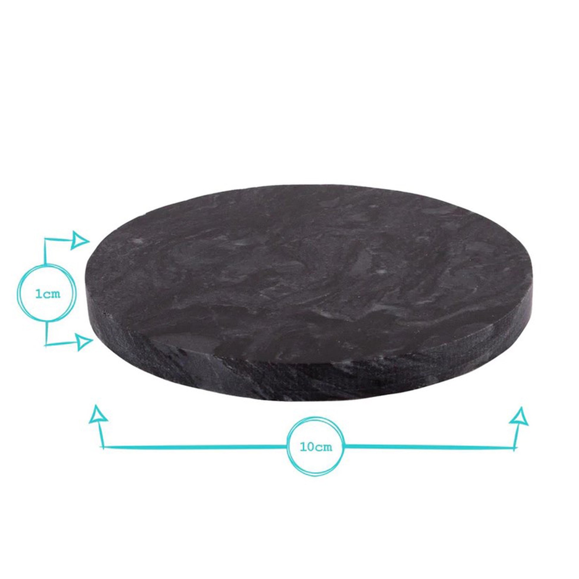 Round black marble coaster set of 4 | Haus of Bazar | Sydney