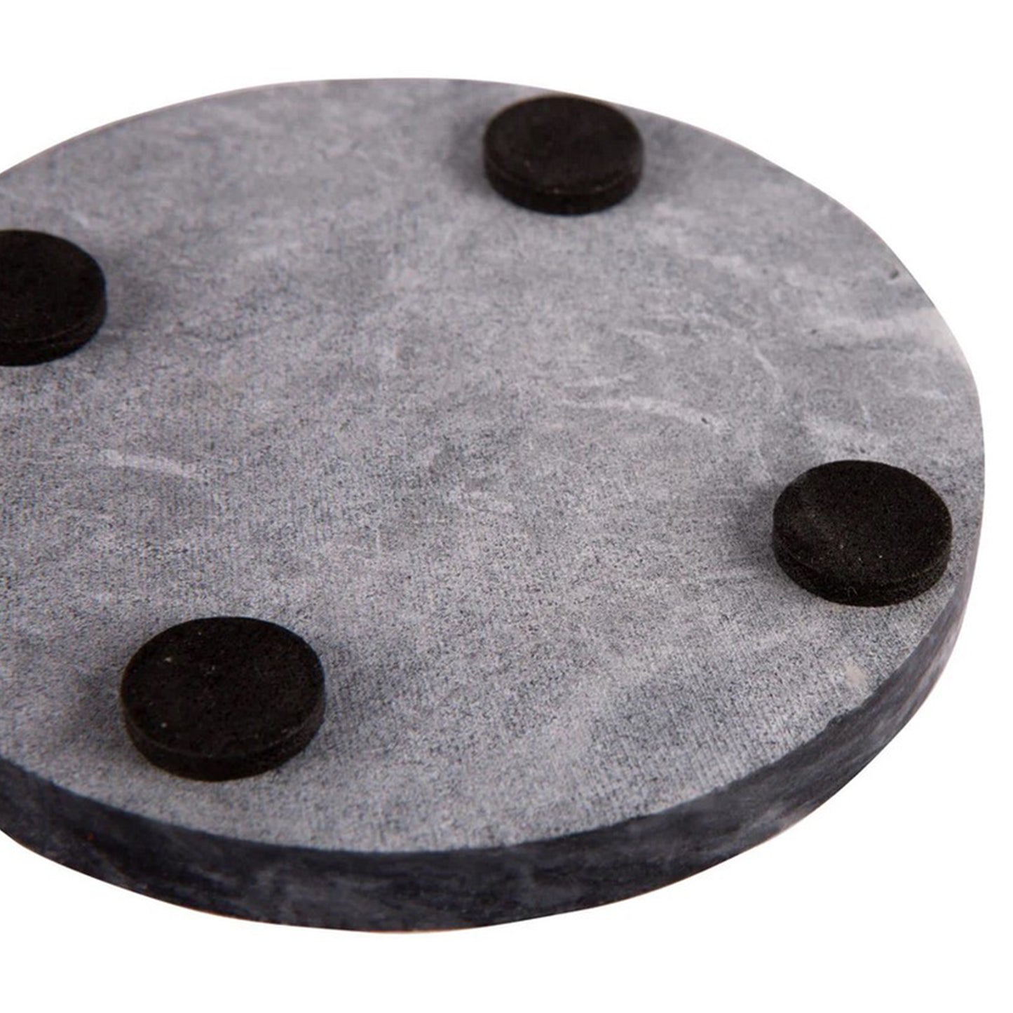 Round black marble coaster set of 4 | Haus of Bazar | Sydney