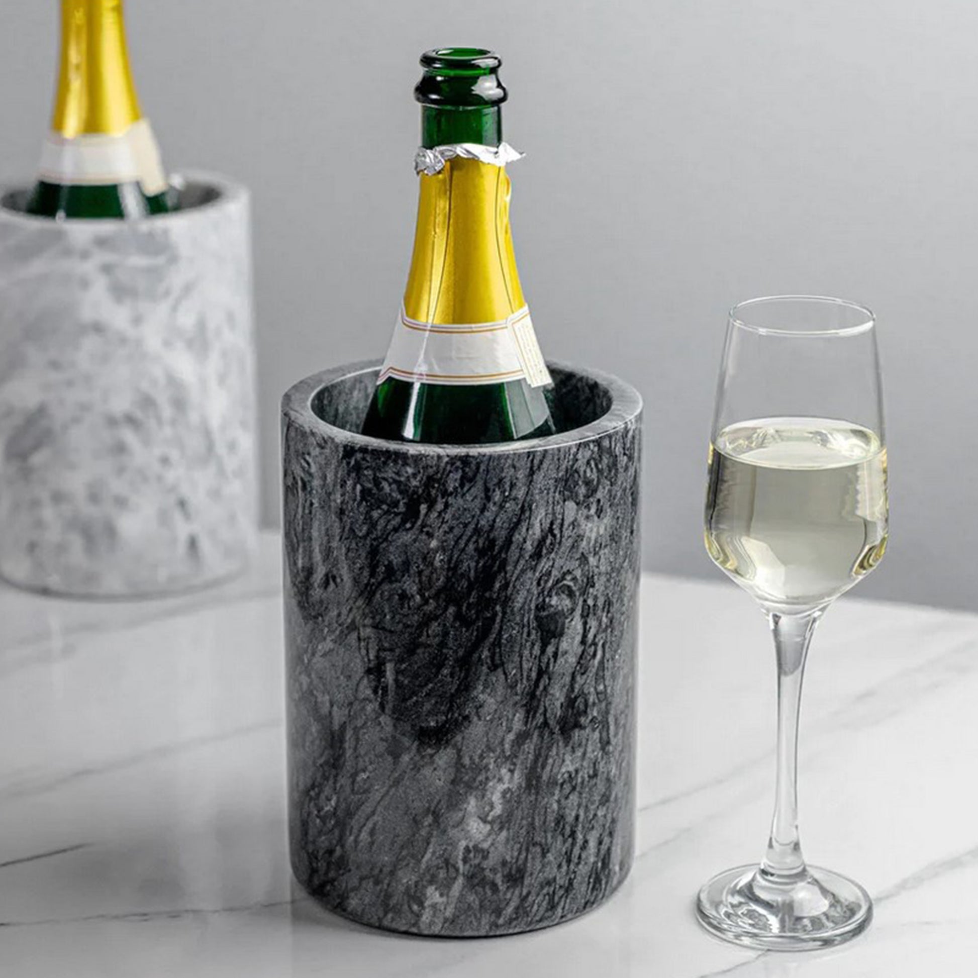 Black Marble Wine Bottle Chiller/ marble vase | Haus of Bazar | Sydney 