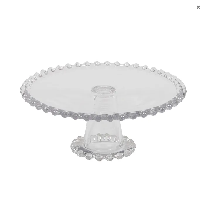 Maya Glass Footed Plate 28x11.5cm Clear | Haus of Bazar | Sydney 