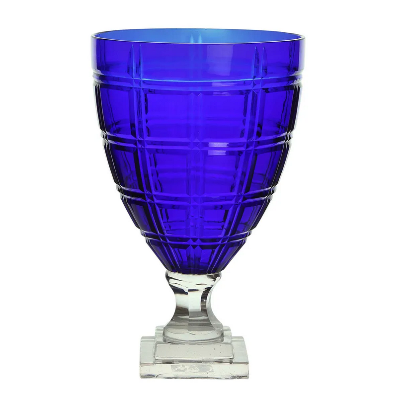 Royal Blue crystal cut glass vase and urn| Haus of Bazar | Sydney