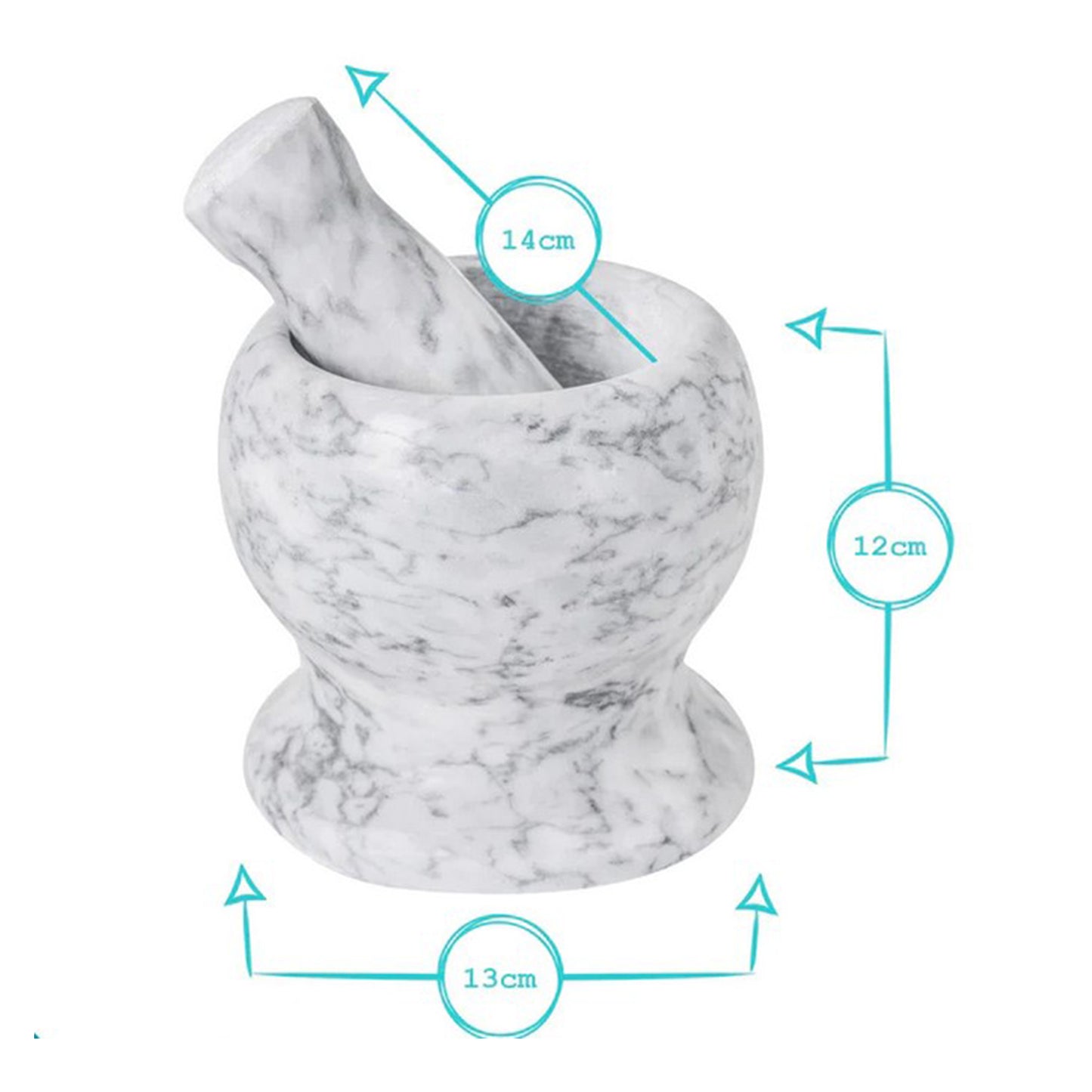 Grey and white marble Pestle & Mortar | Haus of bazar | Sydney