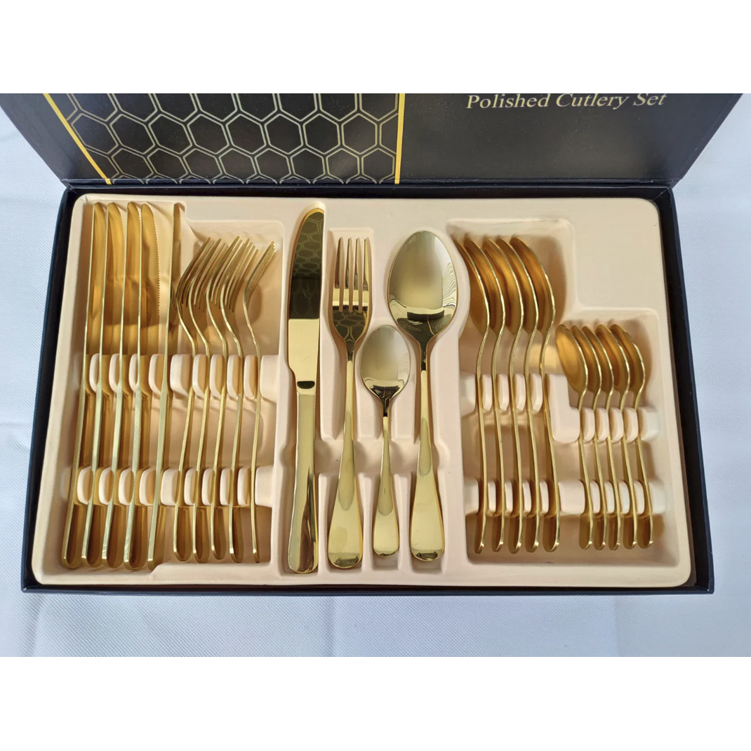 Malta 24 pc Gold Cutlery Set