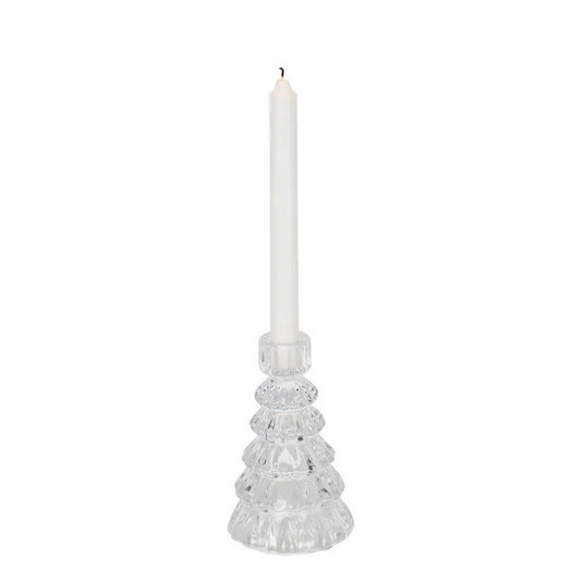 Christmas tree glass candle holder