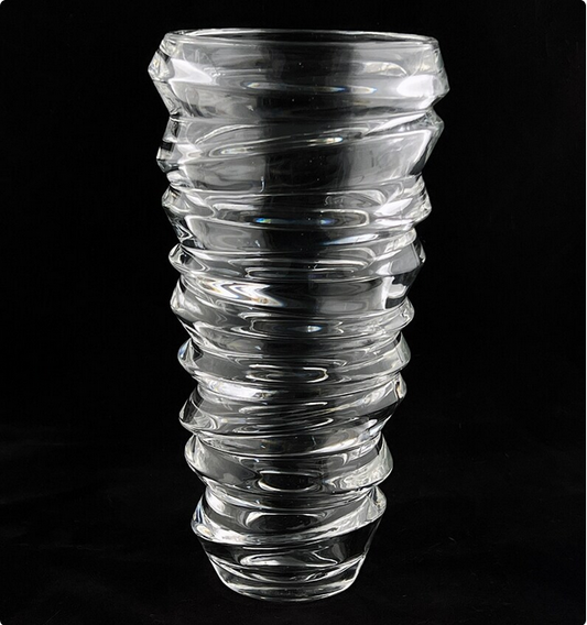 Abstract Vintage Tall Crystal Vase "Slice" By Nachtmann, Fine Bavarian Crystal | Haus of Bazar | Sydney 