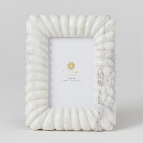 Tresser 4 x 6″ Photo Frame white marble  Haus of Bazar Sydney 