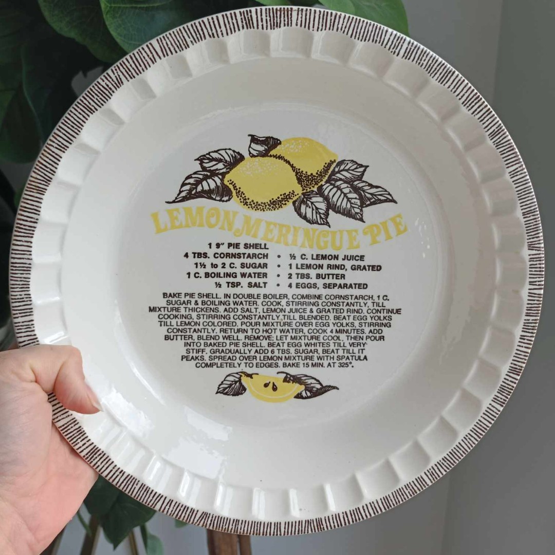 Vintage Jeannette Lemon Meringue Pie Dish 1980's