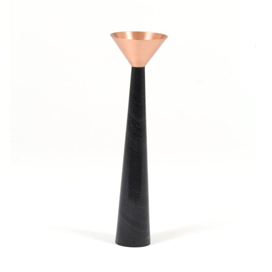 Handmade Marble And Copper Black Candlestand | Black Marble And Copper Candlestand | Haus Of Bazar | Sydney
