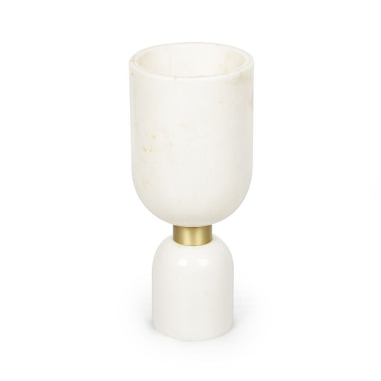 Handmade Brass And Marble Morbi Vase | White Marble And Brass Vase | Haus Of Bazar | Sydney