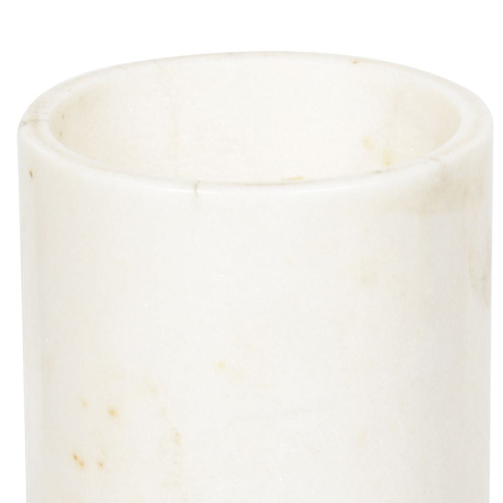 Handmade Brass And Marble Morbi Vase | White Marble And Brass Vase | White Marble Vase Close Up | Haus Of Bazar | Sydney