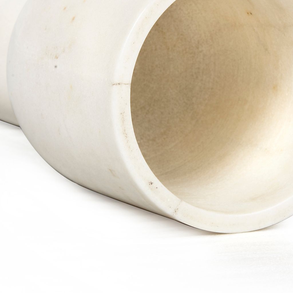 Handmade Brass And Marble Morbi Vase | White Marble And Brass Vase | White Marble Vase Close Up | Haus Of Bazar | Sydney