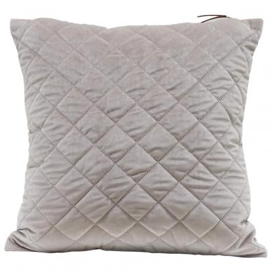 Trenton Cushion Taupe | Taupe Velvet Cushion | Velvet Cushion With Diamond Pattern | Haus Of Bazar | Sydney