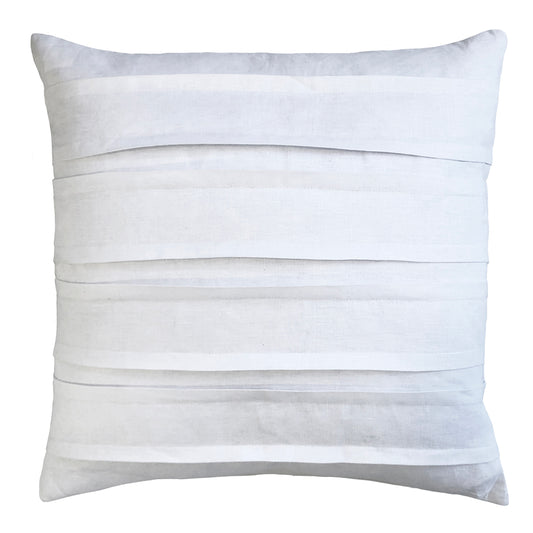 Zaab Homewares Montauk Feather Filled Cushion | Square White Velvet Cushion | Velvet Cushion With Panelled Design | White Velvet Cushion | Haus Of Bazar | Sydney
