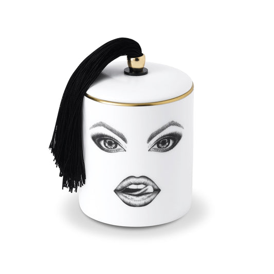 The Provocateur Scented Candle | White Fine China Scented Candle | White Fine China Candle With Gold Detail | White Fine China Candle With Womans Face | Haus Of Bazar | Sydney