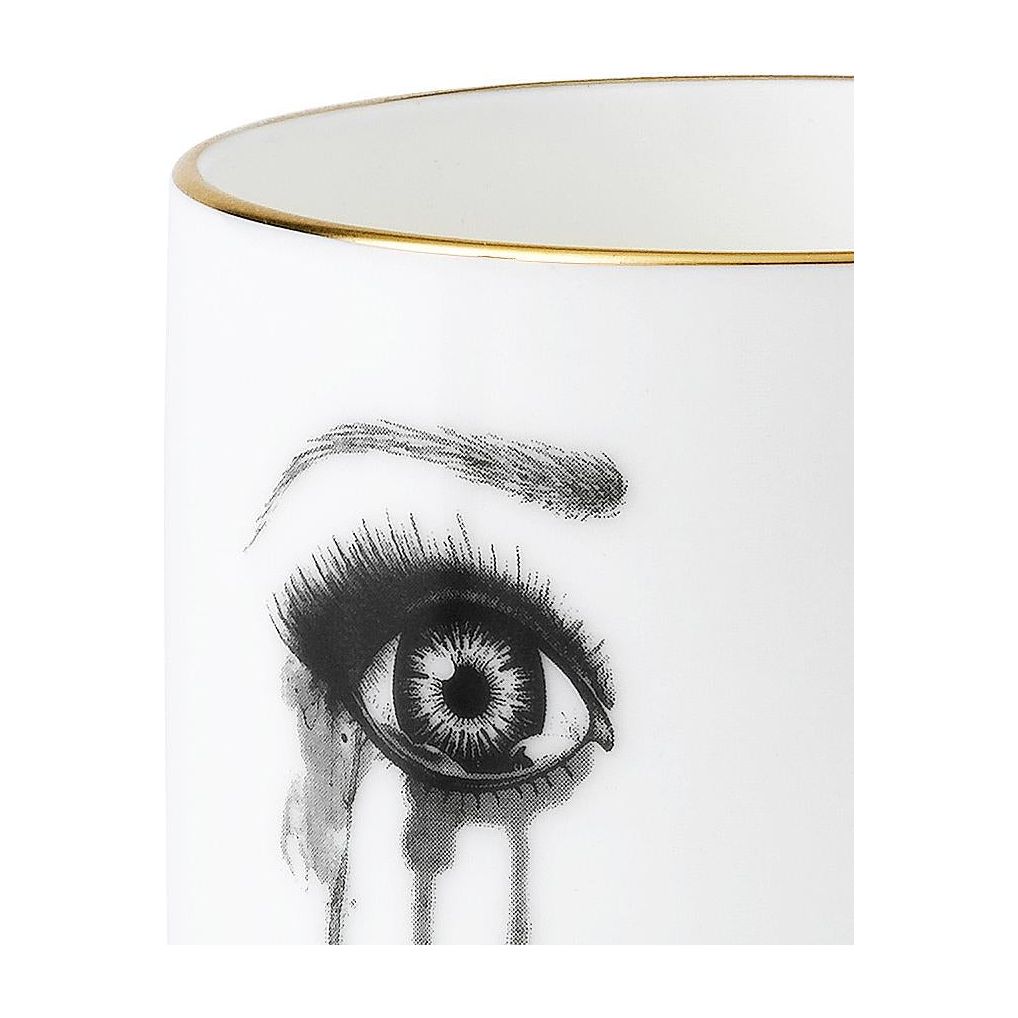 The Poet Coffee Cup | White Fine China Coffee Mug With Womans Face | White Fine China Coffee Mug With Gold Detail | White Fine China Coffee Cup With Sad Womans Face | The Poet Coffee Cup Close Up  | Haus Of Bazar | Sydney