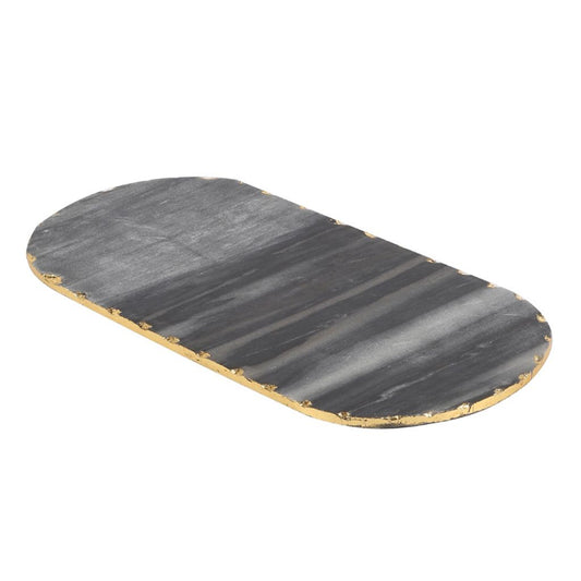 Marble Oval Platter With Gold Foil | Oval Black Marble Platter With Gold Foil | Haus Of Bazar | Sydney