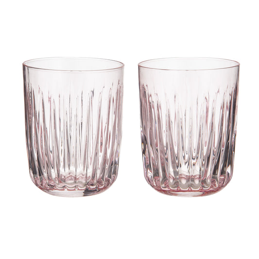 Taste Opaline Tumblers Set/2 Pink | Pink Glass Tumblers | Pink Textured Glass Tumblers | Haus Of Bazar | Sydney