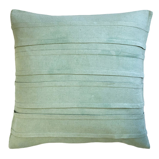 Zaab Homewares Montauk Feather Filled Cushion Seafoam | Square Seafoam Velvet Cushion | Velvet Cushion With Panelled Design | Seafoam Velvet Cushion | Haus Of Bazar | Sydney